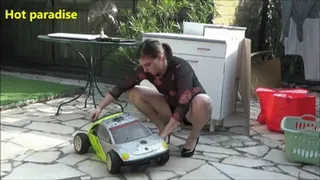 CUSTOM: Thermal radio controlled car destroyed by a dangerous woman (Calista)