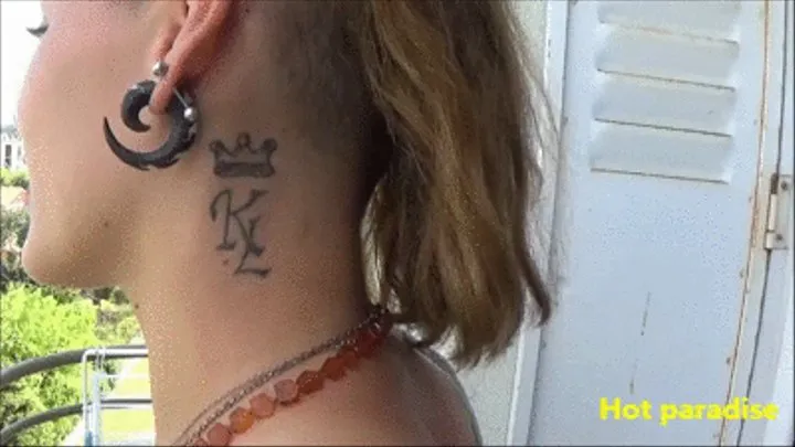 About 10 tattoos on her body of goddess (Kiki)