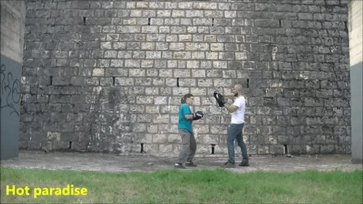 Female boxing training, under a bridge (Calsita & Bob45)