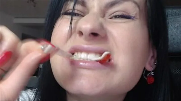 Giantess mouth teasing while devouring you worm