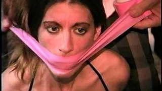 TAG Constance 6- Miniskirt, Wrists Duct Taped behind Back, Gagged With Pink Tape Wrapped Around Head, Bound With Duct Tape