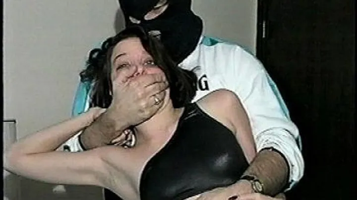 TAG Piper 1- Black Miniskirt, Hand Gag, Wrists, Elbows Knees, And Feet Tied, Mouth Packed, White Cleave Gag