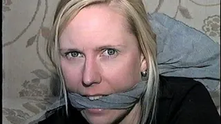 TAG Joi 7- Blonde, Cleave Gag, Tied Up, Pantyhose, Blindfolded