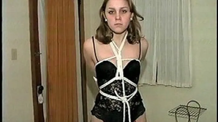 TAG Holly 5- Black Lingerie, Stockings, Lots Of Rope Bondage, Crotchrope, Onscreen Tying