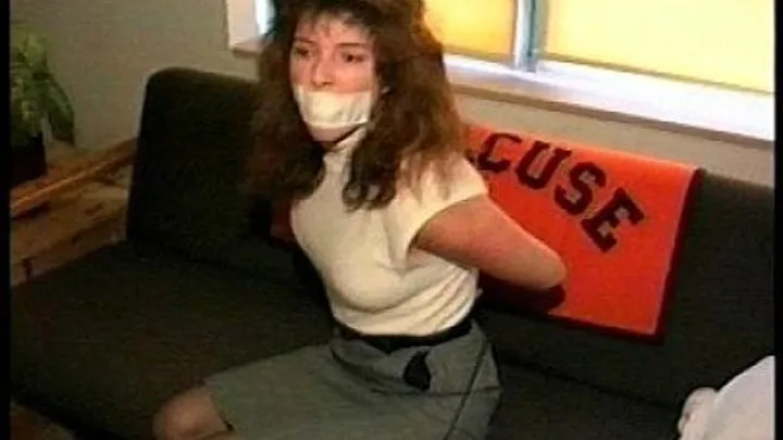 TAG Anne 2- 1980's College Girl With Big Hair, Tied Up, Tape Gagged, Hogtied