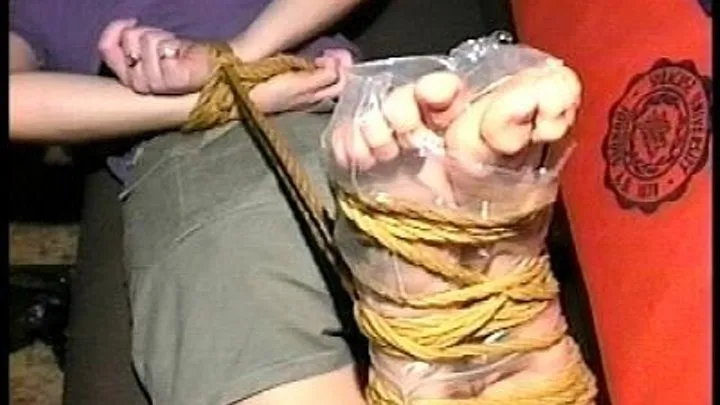 TAG Anne 8- College Girl In 1980s Hogtied, Tape Gagged, Bare Feet Wrapped In Plastic