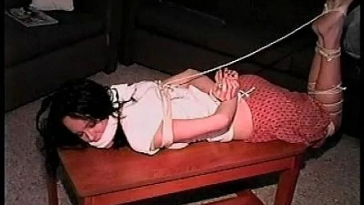 TAG Faith 5- Long Skirt, Hogtied On Table, Cleave Gagged