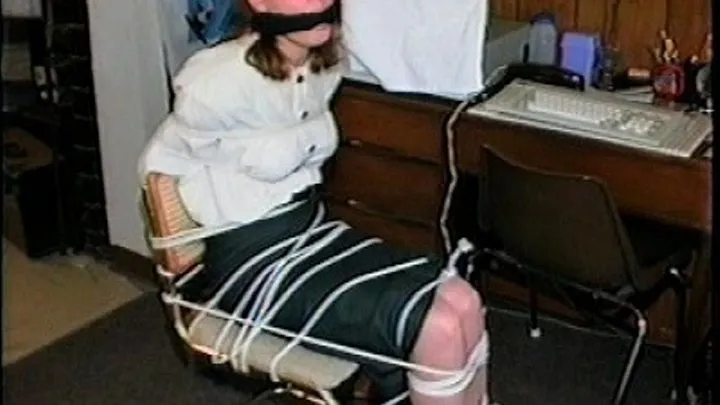 TAG Lexa 1- Tied Up, Cleave Gagged With Mouth packing, White Blouse, Skirt