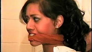 TAG Nadia 2- White Blouse, Skirt, Tied To Chair, Mouth Stuffed, Thick Scarf Gag, Hand Gag, Hot Indian Model