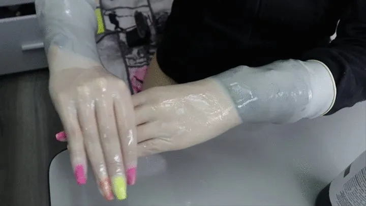 Long Latex Gloves and Lube Hands