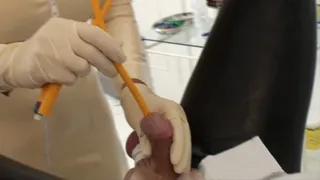 Large Foley Catheter Insertion (White Latex Gloves)