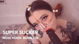 Super Sucker Piggy Nose Hook Blowjob - Nose Play - Cum in Nose - POV