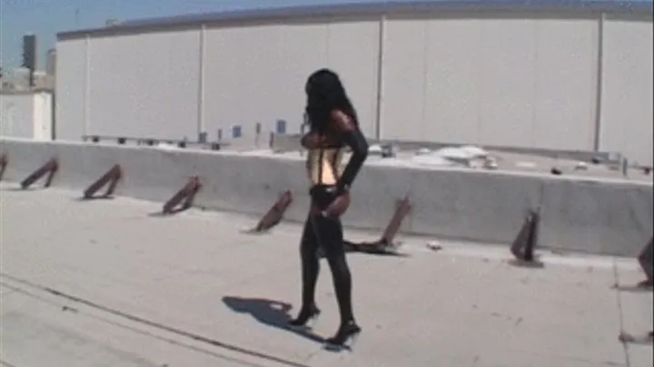 Black slut in latex gets anally slammed