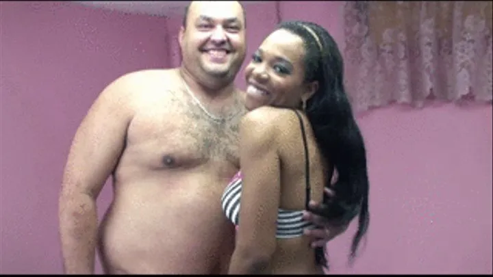 Ebony babe gets fucked by fat dude