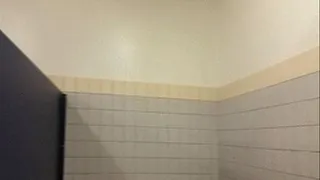 Public busy bathroom