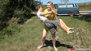 Sasha and Kris - outdoor lift and carry fun ( )