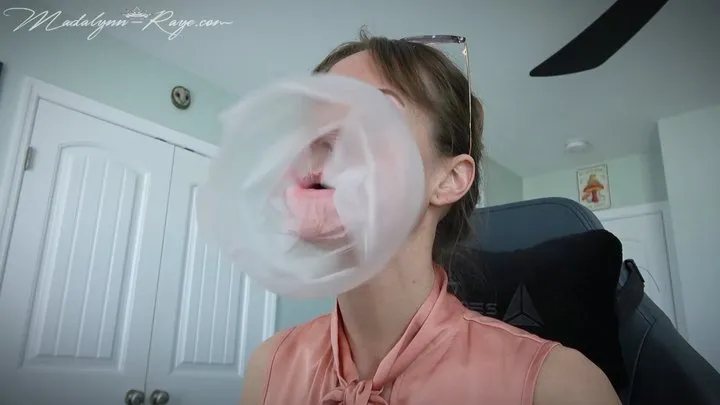 Secretary Madalynn Blows Bubbles