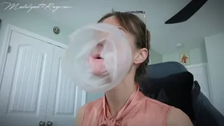 Secretary Madalynn Blows Bubbles