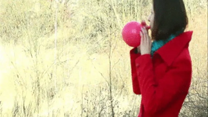 Kristina Blow to pop pink Balloon