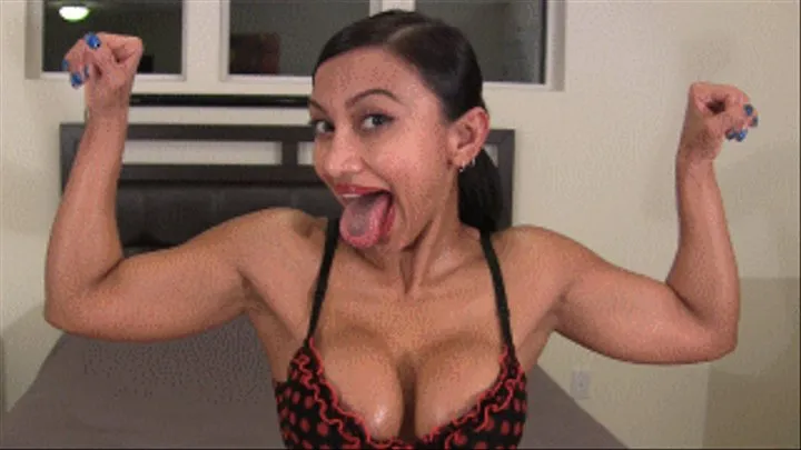 Jasmine Bicep Flexing with Tongue Fetish