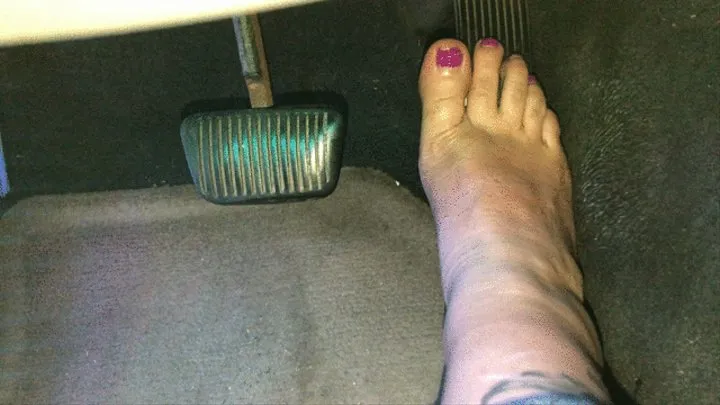 Barefoot Revving with Purple Toe Nail Polish