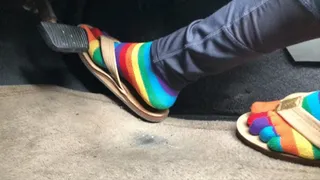 Revving in Rainbow Toe Socks