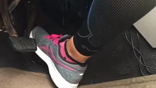 Driving in my oasics sneakers