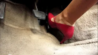 Brina Driving in Red Pumps