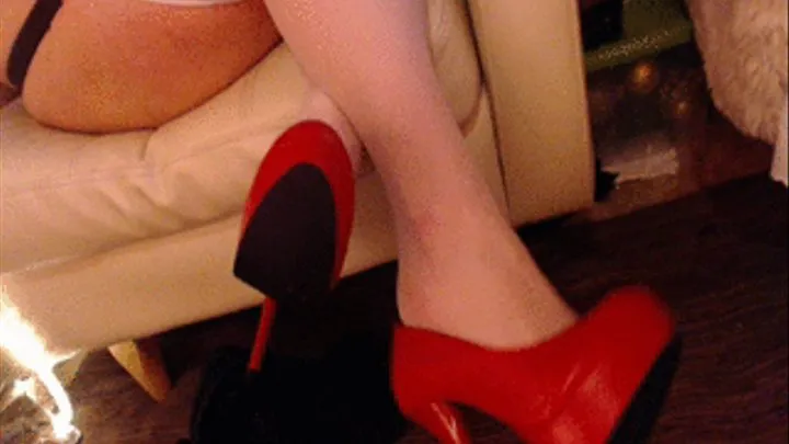 BBW dangling red heels