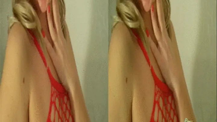 3D - Playing with Dildo and Plug in Fishnet Minidress and boots