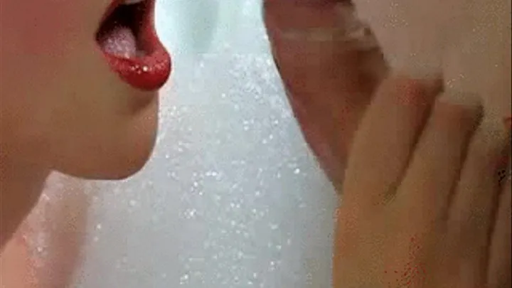 bubblebath red lips swallow