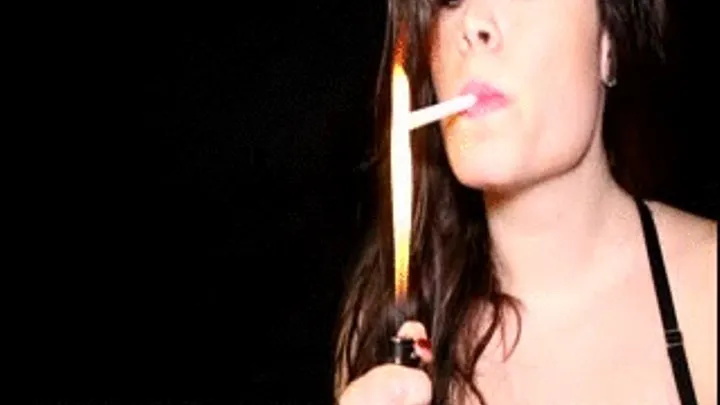 Sexy Brunette Smoker, Up Close and Personal