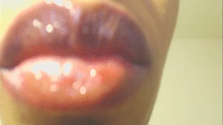 Glossy Lip Lick Close Up