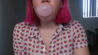 Cam Girl Chews Bubblegum