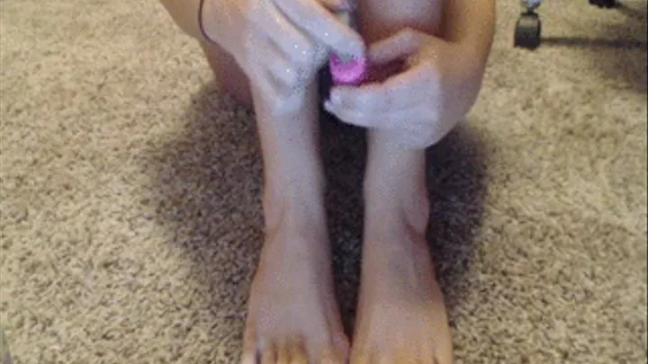 Pink toenail painting