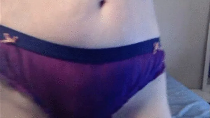 Purple satin panties tease