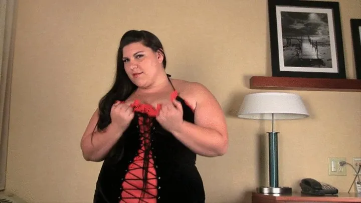 BBW Bella Bendz does a strip tease out of her dress