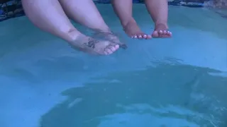 BBW Bella Bendz and Celeste are naked in the hot tub and playing with each others tits and shaking there big butts