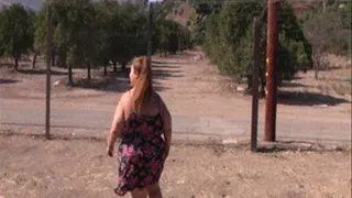 BBW Lola Love Bug is taking a piss before she lights up a cigarette outside