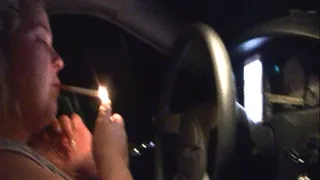 BBW Lola Love Bug is in the car smoking and talking on her
