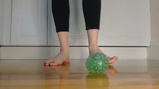 Ball squished until popped