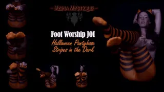 Foot Worship JOI: Halloween Pantyhose Stripes in the Dark