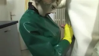 Cum on my latex coat 2/2