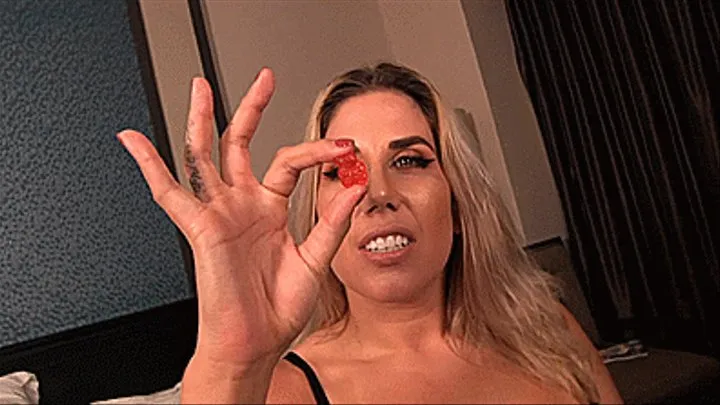 Tall Goddess Gia Devours Shrunken Gummy Victims