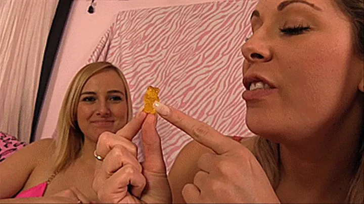 Giantess Beauties Kate England & Nikki Brooks Devour Shrunken Gummy Victims