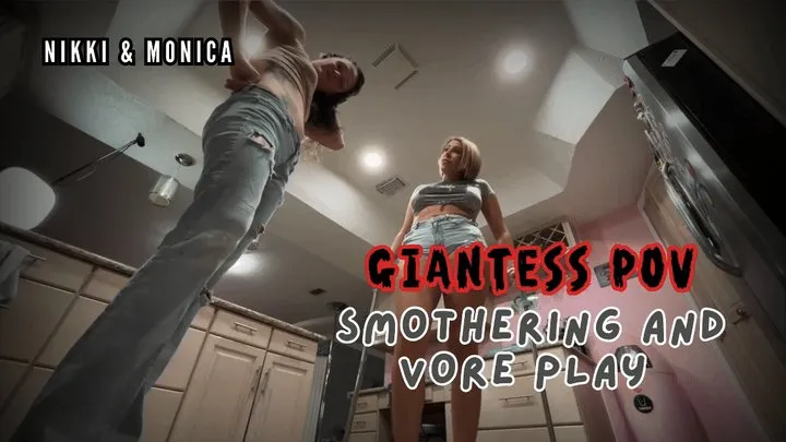 Giantess Seduction and Vore: Nikki and Monica's Tiny Play