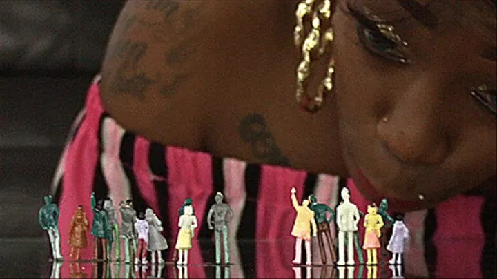 Ebony Giantess Barbie Express Devours Shrunken Ant People