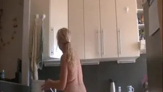 Voyeur Naked Kitchen Cleaning
