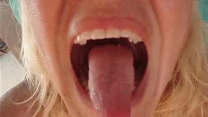 Throat and tongue close up