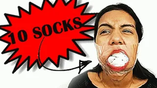 Maria's Mega Maximized Mouth: Sock Stifled To The EXTREME!